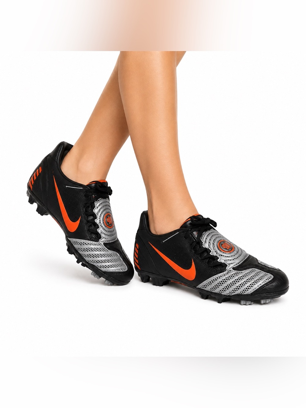 Nike Total 90 III Black, Silver & Orange Soccer Cleats‎